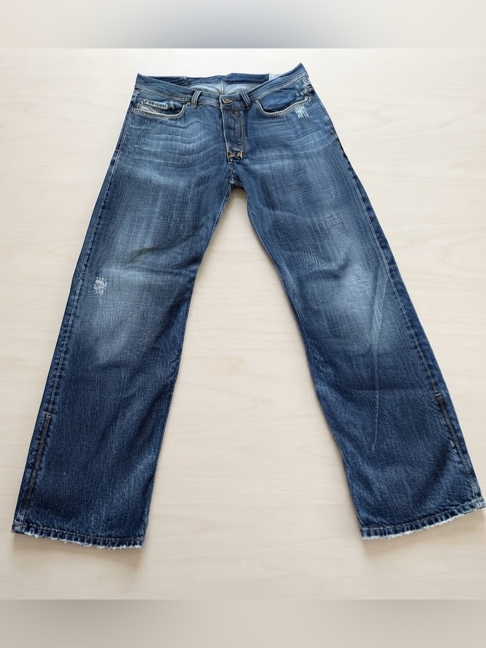 Vintage DIESEL Distressed Denim Jeans Sz 34x30 Quratt Made in Italy